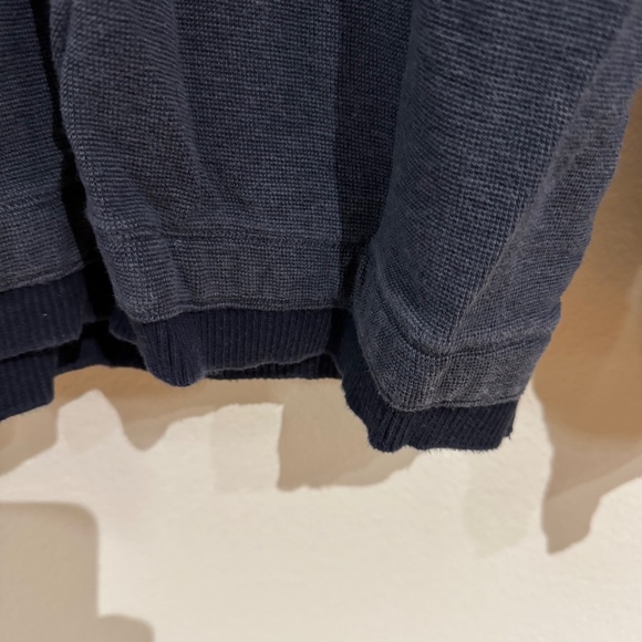 Banana Republic Men's Casual Quarter Zip Cotton Sweater Blue LG - Picture 4 of 6